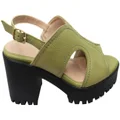 Via Paula Neolla Womens Brazilian Comfortable Leather Platform Heels Green 6 AUS or 37 EUR