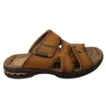 Pegada Islander Mens Comfortable Leather Slides Sandals Made In Brazil Tan 8 AUS or 42 EUR