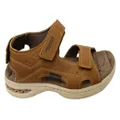 Pegada Sambo Mens Comfort Leather Adjustable Sandals Made In Brazil Tan 7 AUS or 41 EUR