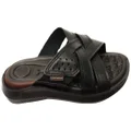Pegada Freddie Mens Comfortable Leather Slides Sandals Made In Brazil Black 8 AUS or 42 EUR