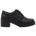 ROC Riva Womens Leather Comfortable Lace Up School Shoes Black 8 AUS