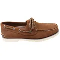 Sperry Mens Leather Leeward 2 Eye Comfortable Wide Fit Boat Shoes Brown 7 US