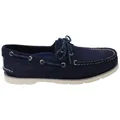 Sperry Mens Leather Leeward 2 Eye Comfortable Wide Fit Boat Shoes Navy 8 US