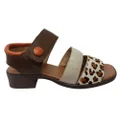 Balatore Daphe Womens Comfortable Brazilian Leather Low Heel Sandals Brown Multi 7 AUS or 38 EUR