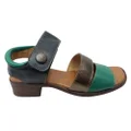 Balatore Daphe Womens Comfortable Brazilian Leather Low Heel Sandals Blue Multi 8 AUS or 39 EUR