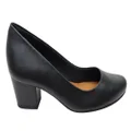 Usaflex Natalie Womens Comfortable Leather Court Shoes Heels Black 5 AUS or 36 EUR