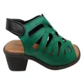 Balatore Cello Womens Comfortable Brazilian Leather Low Heel Sandals Green 7 AUS or 38 EUR