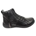 Orizonte Bangle Womens European Comfortable Leather Ankle Boots Black 6 AUS or 37 EUR