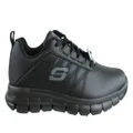 Skechers Womens Sure Track Erath Leather Slip Resistant Work Shoes Black 6.5 US or 23.5 cms