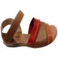 Balatore Joanna Womens Comfortable Leather Sandals Made In Brazil Tan Multi 7 AUS or 38 EUR