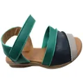 Balatore Joanna Womens Comfortable Leather Sandals Made In Brazil Green Multi 10 AUS or 41 EUR