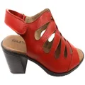 Balatore Cecillia Womens Comfort Brazilian Leather Mid Heel Sandals Red 7 AUS or 38 EUR