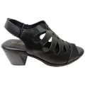 Balatore Cecillia Womens Comfort Brazilian Leather Mid Heel Sandals Black 7 AUS or 38 EUR