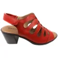 Balatore Cecillia Womens Comfort Brazilian Leather Mid Heel Sandals Red 8 AUS or 39 EUR
