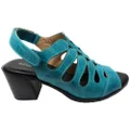 Balatore Cecillia Womens Comfort Brazilian Leather Mid Heel Sandals Turquoise 8 AUS or 39 EUR