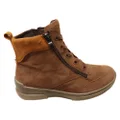 Caprice Nina Womens Extra Wide Leather Suede Lace Up Ankle Boots Tan 9 AUS or 40 EUR