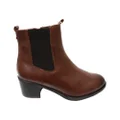 Caprice Jade Womens Comfort Mid Heel Leather Wide Fit Ankle Boots Cognac 7 AUS or 38 EUR