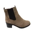 Caprice Jade Womens Comfort Mid Heel Leather Wide Fit Ankle Boots Taupe Suede 8 AUS or 39 EUR