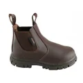 Grosby Ranch Junior Kids/Youths Pull On Leather Boots Brown 2 AUS - 3 US (Older Kids)