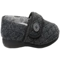 Scholl Orthaheel Darling Womens Adjustable Comfortable Indoor Slippers Dark Grey 7 AUS or 38 EUR