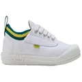 Volley International Low Mens Casual Lace Up Shoes White/Green/Gold 7 US or 6 AUS