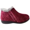 Scholl Orthaheel Dahlia Womens Comfort Supportive Boot Indoor Slippers Wine 7 AUS