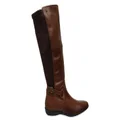 Perlatto Olander Womens Brazilian Comfortable Leather Knee High Boots Tan 6 AUS or 37 EUR