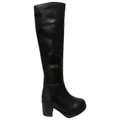 Caprice Anabel Womens Wide Fit Comfortable Leather Knee High Boots Black 9 AUS or 40 EUR