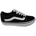 Vans Womens Ward Comfortable Lace Up Sneakers Black/White 6 US Womens