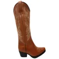 D Milton Eleanor Womens Comfortable Leather Western Cowboy Boots Tan 6 AUS or 37 EUR