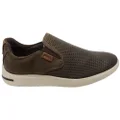 Ferricelli Perry Mens Brazilian Comfort Leather Slip On Casual Shoes Coffee 9 AUS or 43 EUR