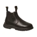 Grosby Ranch Junior Kids/Youths Pull On Leather Boots Black 3 AUS - 4 US (Older Kids)