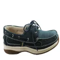 Slatters Shackle Mens Comfortable Leather Boat Shoes Navy 10.5 UK