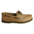 Sperry Mens A/0 2 Eye Leather Lace Up Comfortable Wide Fit Boat Shoes Sahara 7 US