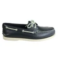 Sperry Mens A/0 2 Eye Leather Lace Up Comfortable Wide Fit Boat Shoes Navy 12 US