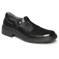 Clarks Ingrid Junior Black Hi Shine Tbar Leather School Shoes 1 UK (Junior Kids)