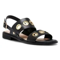 Hush Puppies Relaxo Womens Leather Fashion Sandals Black 6 AUS or 37 EUR