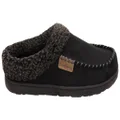Dearfoam Mens Brendan Microfiber Suede Clog with Whipstitch Slippers Black 11-12 US or Large