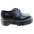 Dr Martens 1461 Quad Polished Smooth Lace Up Comfortable Unisex Shoes Black 6 UK Mens or 8 AUS Womens