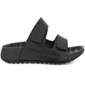 ECCO 2nd Cozmo Womens Comfortable Leather 2 Strap Slide Sandals Black 5-5.5 AUS or 36 EUR