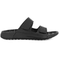 ECCO 2nd Cozmo Womens Comfortable Leather 2 Strap Slide Sandals Black 5-5.5 AUS or 36 EUR