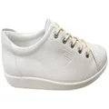 ECCO Womens Comfortable Leather Soft 2.0 Sneakers Shoes White 8-8.5 AUS or 39 EUR