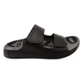 ECCO Mens Comfortable Leather 2nd Cozmo Slides Sandals Black 7-7.5 AUS or 41 EUR