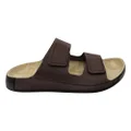 ECCO Mens Comfortable Leather 2nd Cozmo Slides Sandals Mocha 9-9.5 AUS or 43 EUR