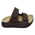 ECCO Mens Comfortable Leather 2nd Cozmo Slides Sandals Mocha 10-10.5 AUS or 44 EUR