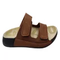 ECCO 2nd Cozmo Womens Comfortable Leather 2 Strap Slide Sandals Brown 6-6.5 AUS or 37 EUR