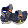 Clarks Theo Kids Boys Comfortable Adjustable Sandals Dark Blue Grey 1 UK or 33 EUR (Older Kids)