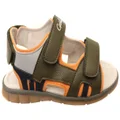 Grosby Greyson Kids Boys Comfortable Adjustable Sandals Khaki Orange 8 UK (Toddler Kids)
