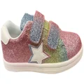 Grosby Spark Infant Toddler Girls Shoes With Adjustable Straps Pink Multi Glitter 8 UK (Toddler Kids)