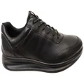 ECCO Mens Comfortable Leather Aquet Sneakers Shoes Black 7-7.5 AUS or 41 EUR